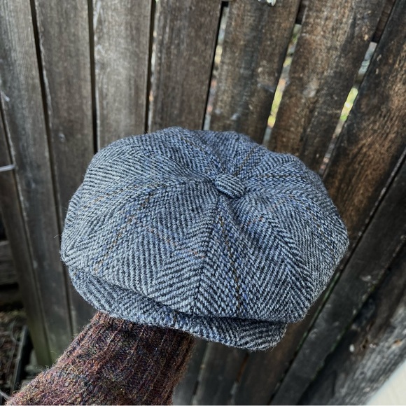 WoolOvers Men’s 100% Wool Bakers Boy Slate Grey Cap Hat NWT Sz M - Picture 2 of 16